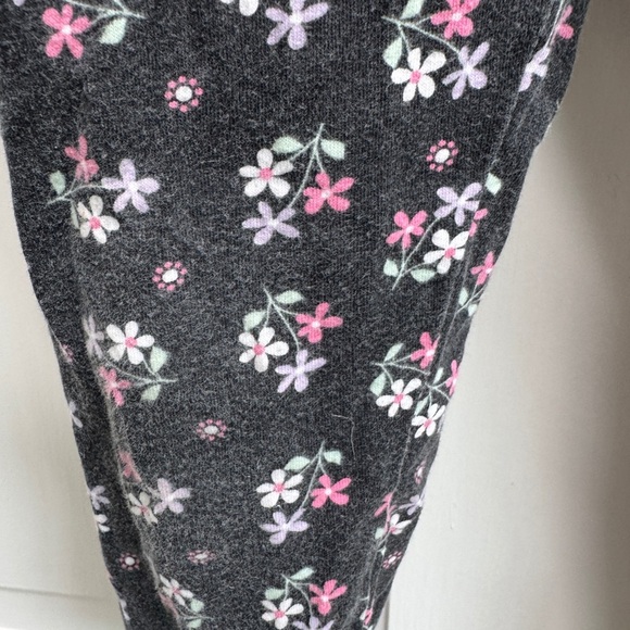 Quiltex 2T Girls Black Floral Stretch Leggings Pants - Picture 4 of 5